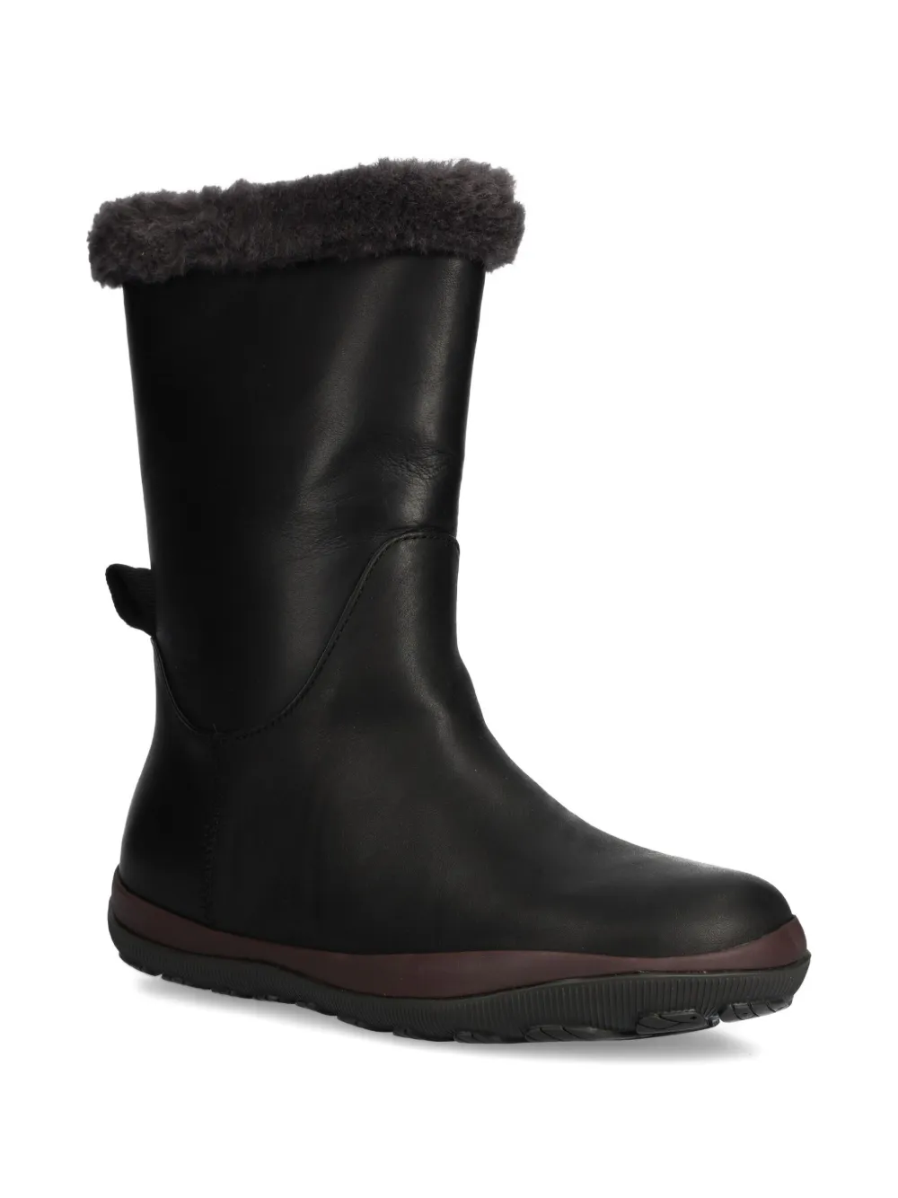 Camper Fur-trim Boots In Black