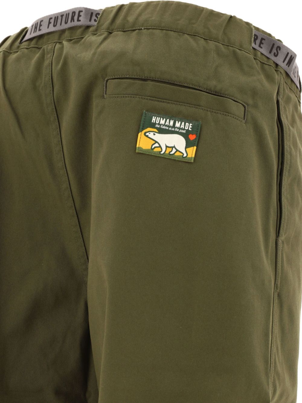 Shop Human Made Logo Patch Elasticated Trousers In Green