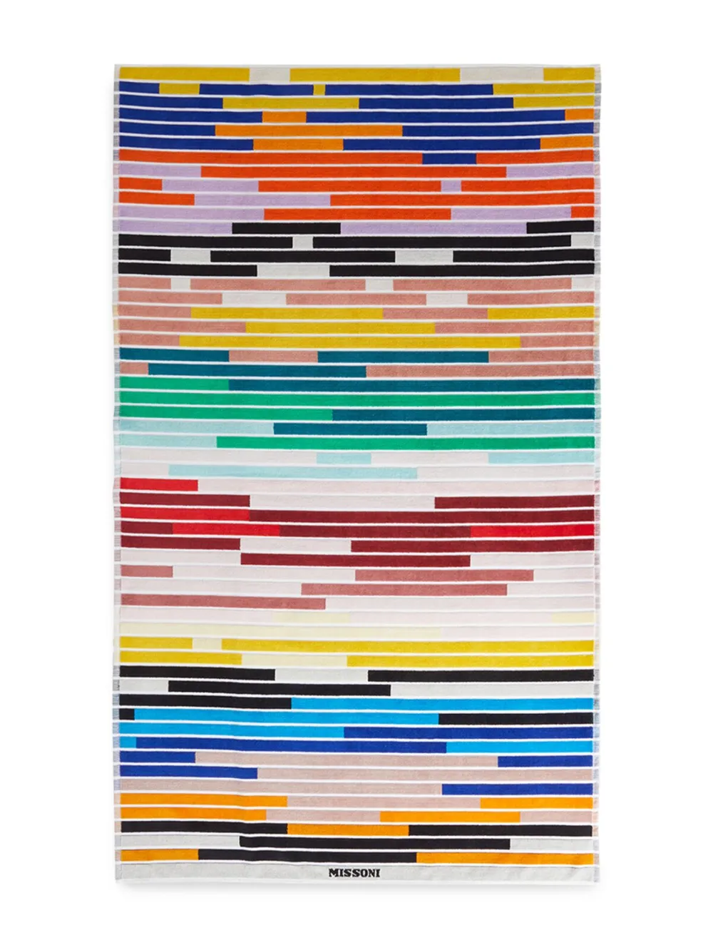 Missoni Melody Logo-embroidered Beach Towel In Black