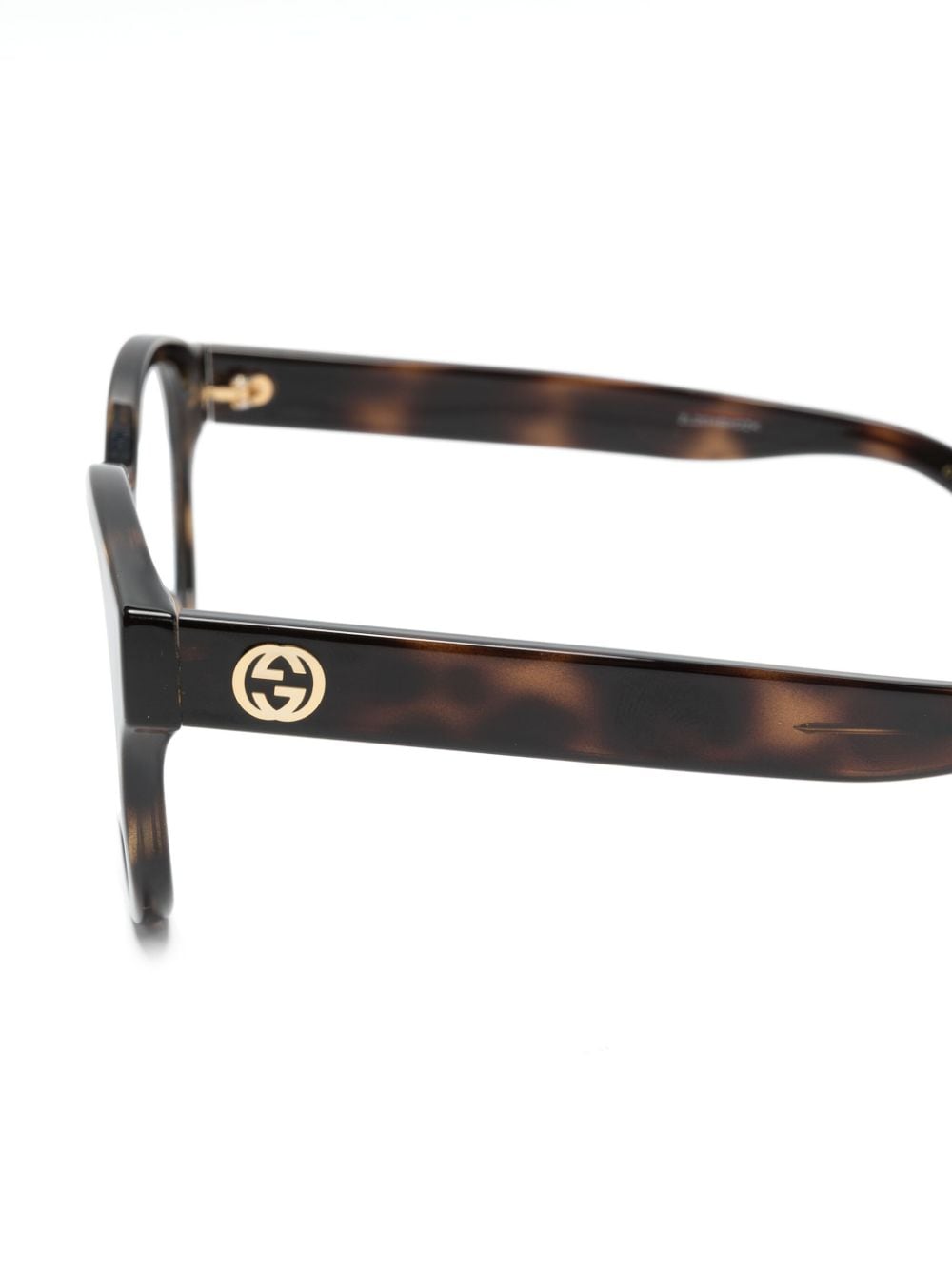 Shop Gucci Round-frame Glasses In Brown