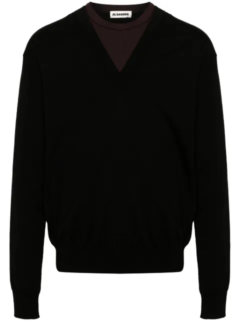 Jil Sander layered virgin wool-blend jumper