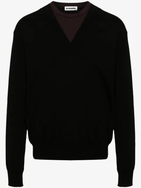 Jil Sander layered virgin wool-blend jumper