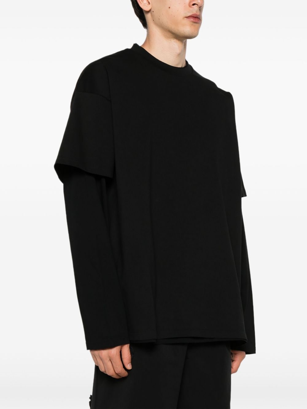 Shop Jil Sander Logo-print Layered T-shirt In Black