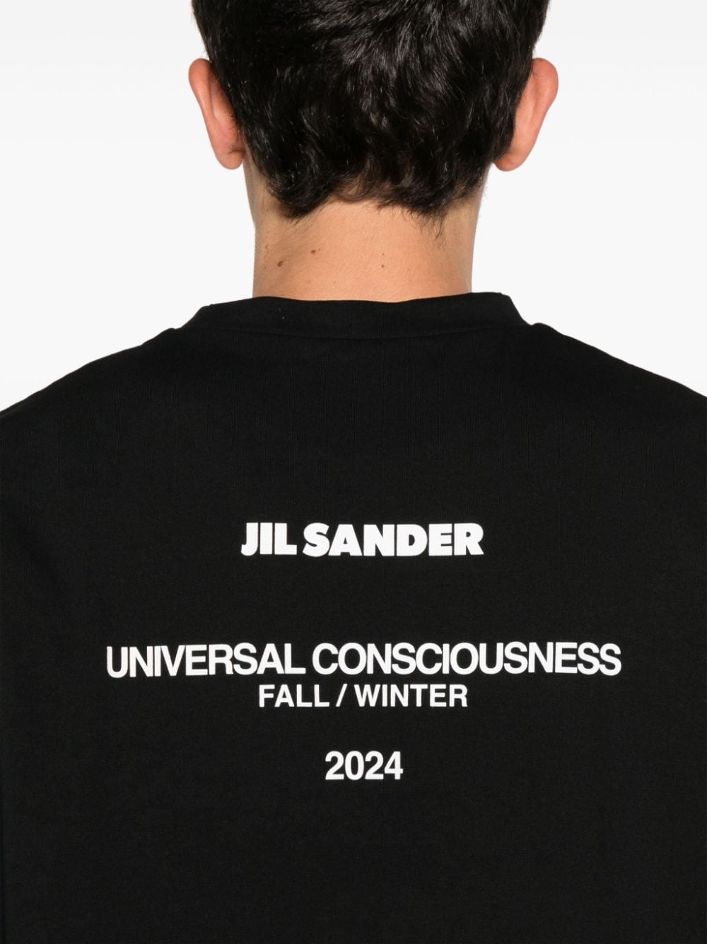 Shop Jil Sander Logo-print Layered T-shirt In Black