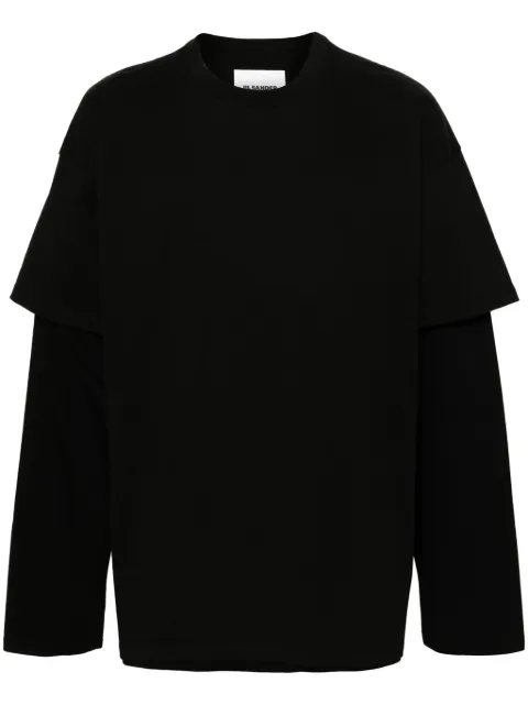 Jil Sander playera a capas con logo estampado