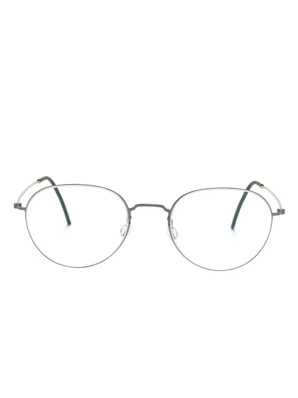 Lindberg round frame Titanium Glasses Metallic FARFETCH UK