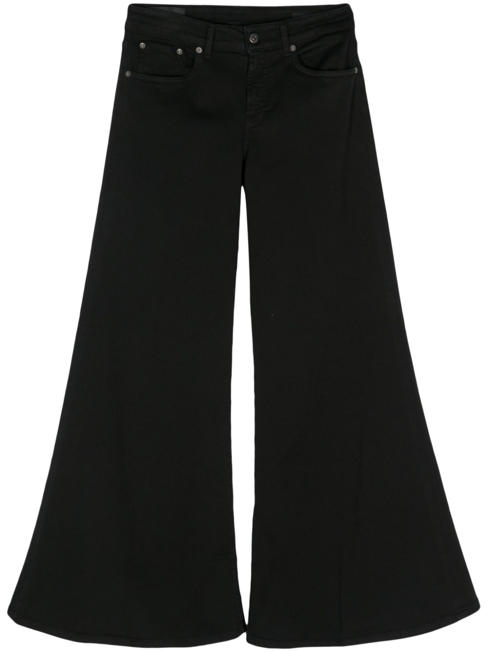Dondup Marlen Wide-leg Jeans In Black