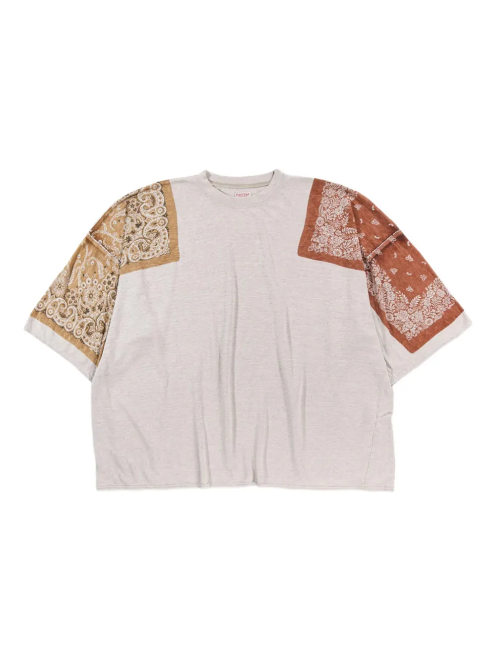 KAPITAL bandana-print panelled T-shirt - Light Brown KAPITAL bandana-print panelled T-shirt - Light Brown