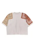 KAPITAL bandana-print panelled T-shirt - Light Brown