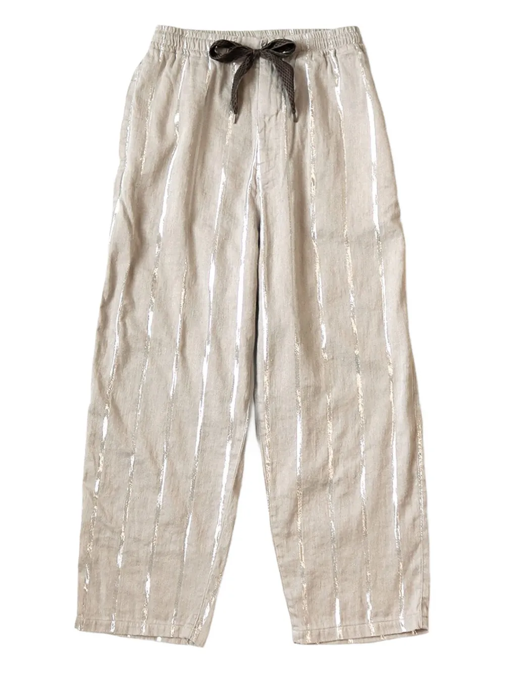 striped drawstring trousers