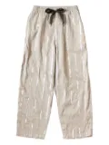 KAPITAL striped drawstring trousers - Neutrals