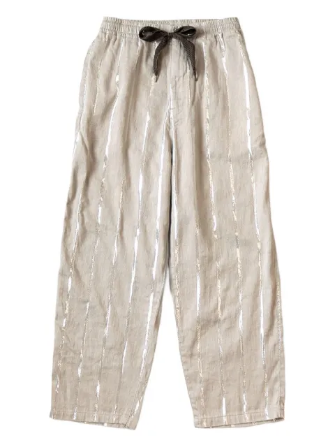 KAPITAL striped drawstring trousers