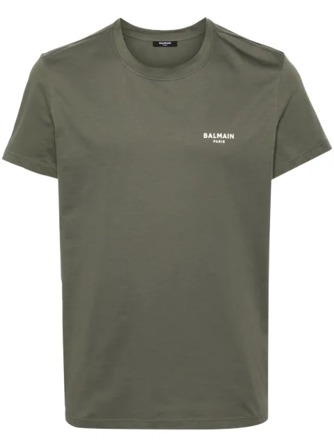 Balmain logo-raised cotton T-shirt