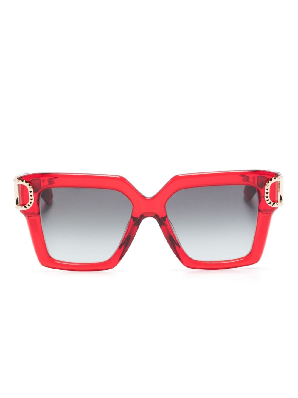 Valentino V-uno Square-frame Sunglasses In Red