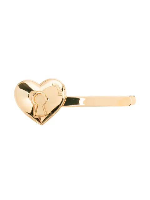 Moschino heart lock-charm hair pin