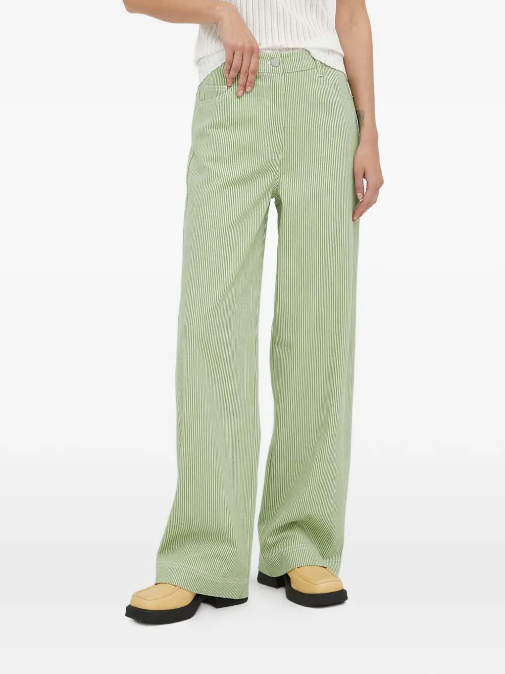 REMAIN striped-pattern trousers - Verde