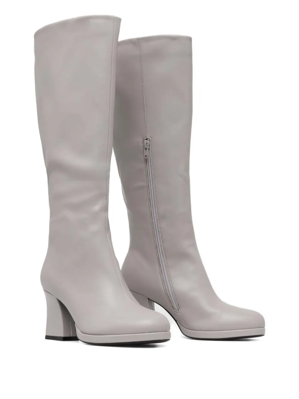 Pinko Square Heel Boots In Gray