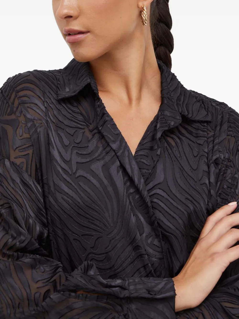 PINKO Maxi wikkeljurk met patroon Zwart