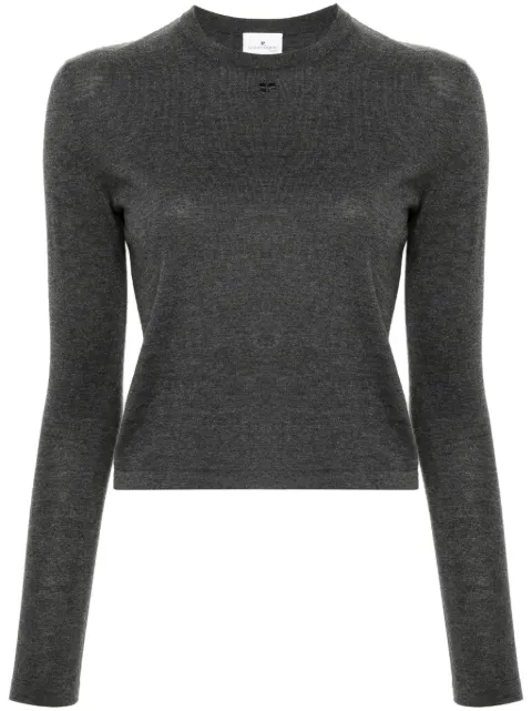 Courrèges logo-embroidered ribbed sweater