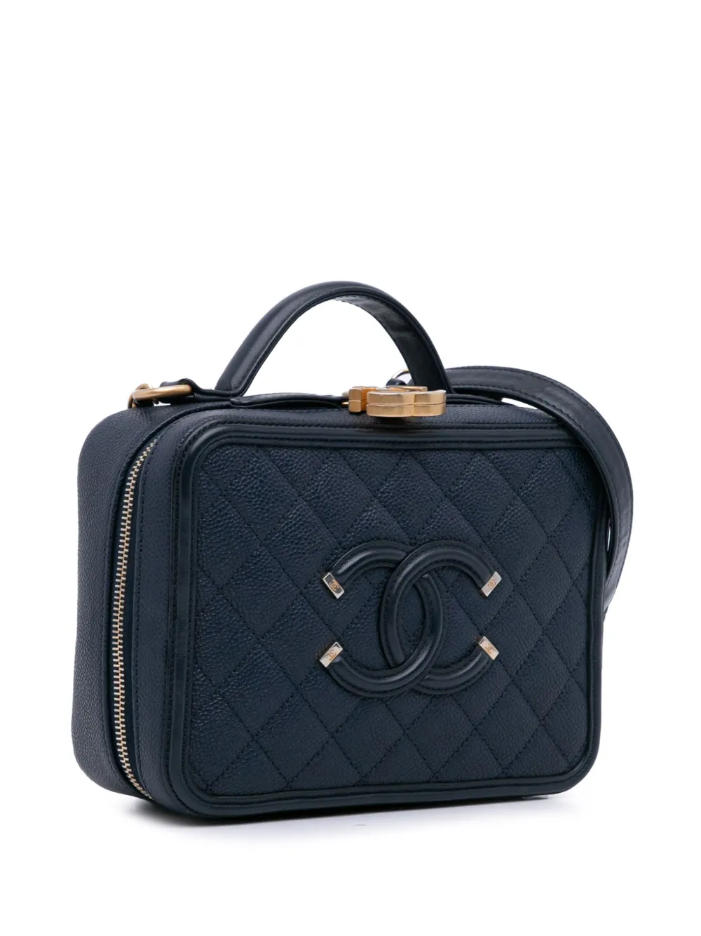 2017 2018 Small Caviar Filigree Vanity Case satchel