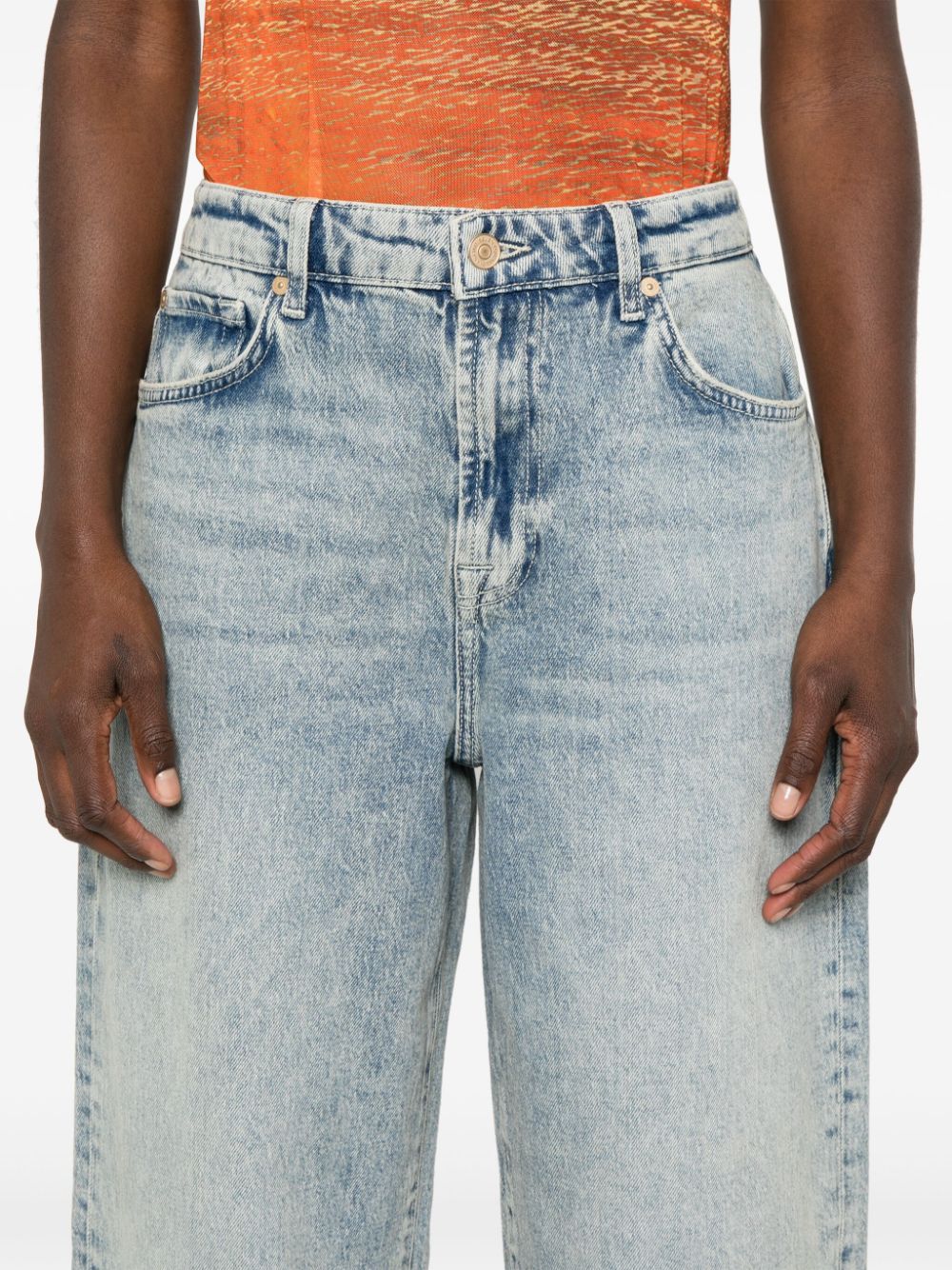 Shop 7 For All Mankind Jayne Tapered Jeans In Blue