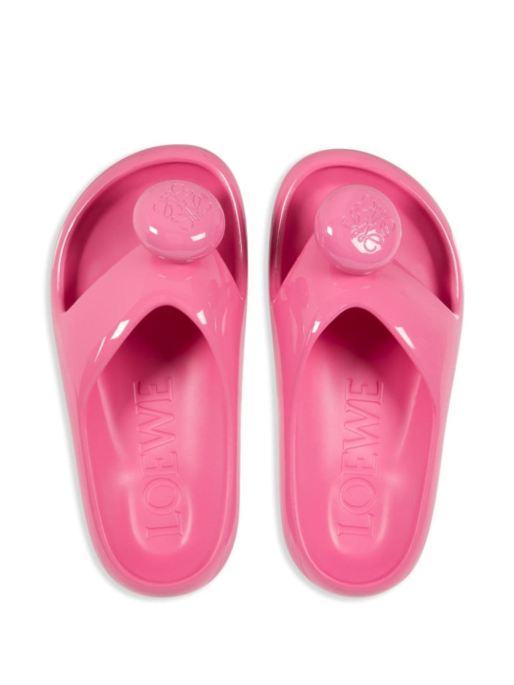 LOEWE Teenslippers met gegraveerd logo Roze