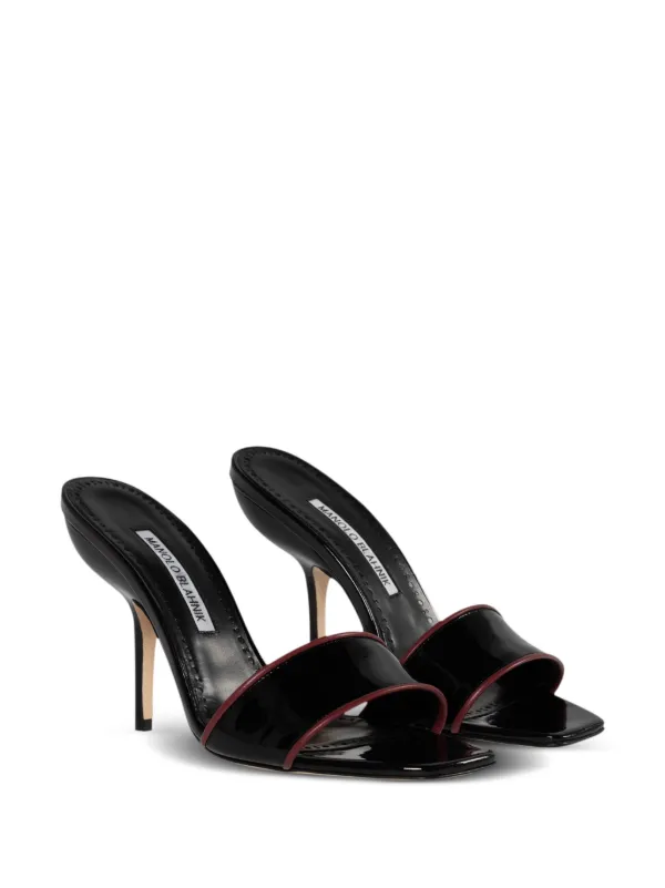 Manolo Blahnik 105mm Helamu Sandals | Black | FARFETCH NZ