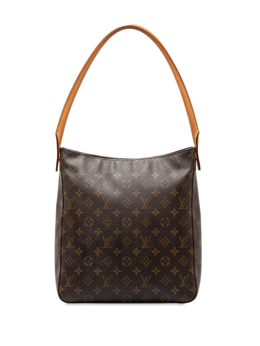 Pre-owned Louis Vuitton 2001 Monogram Looping Gm Shoulder Bag In Brown