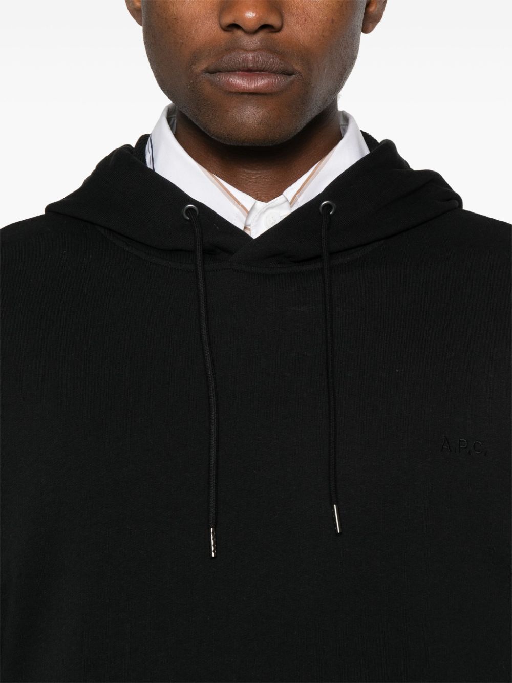 A.P.C. logo-embroidered cotton hoodie Men