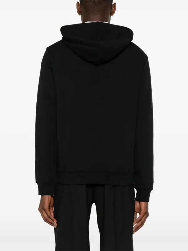 【関税&送料込】A.P.C. Black Cotton Sweatshirt A.P.C. logo-embroidered Cotton Hoodie | Black | FARFETCH