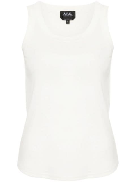 A.P.C. logo-appliqué cotton tank top