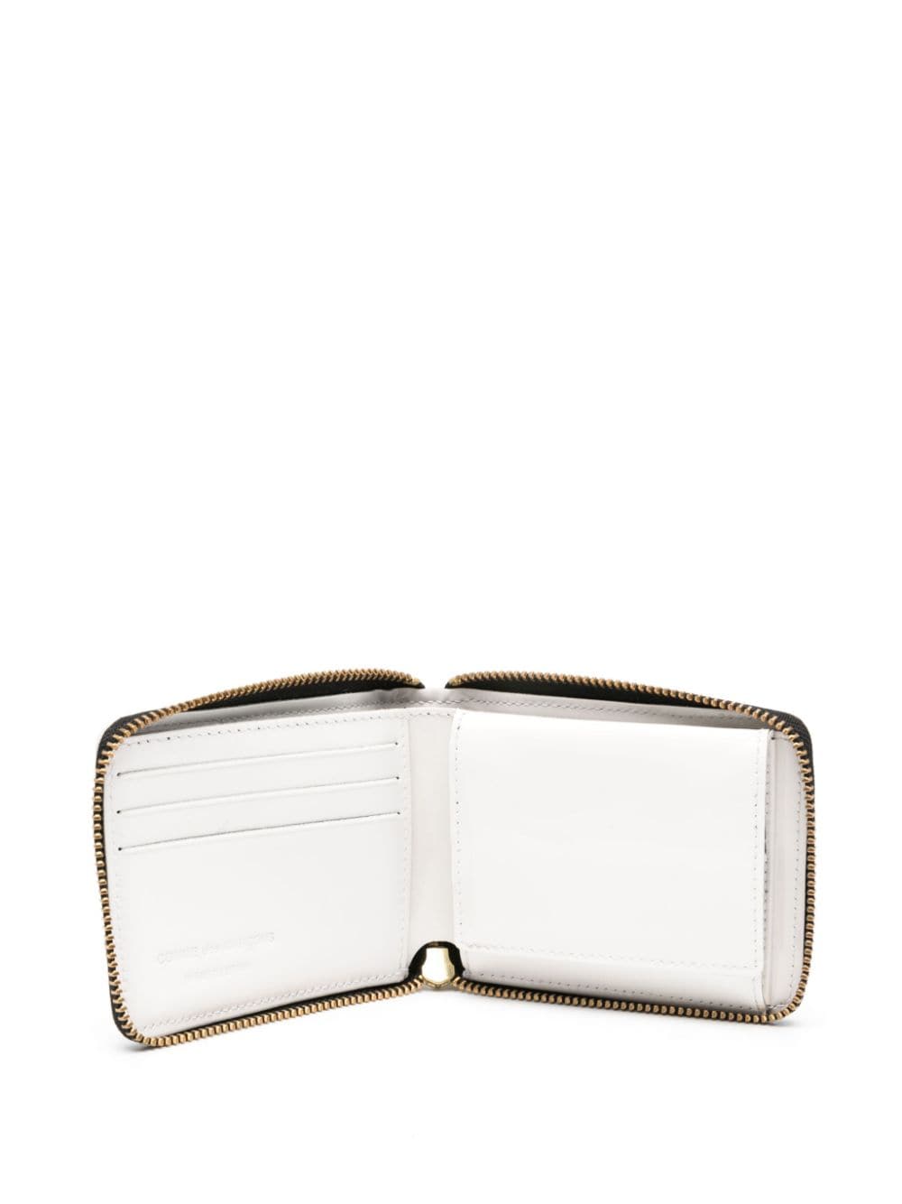 Shop Comme Des Garçons Exposed-seams Zip-up Wallet In White