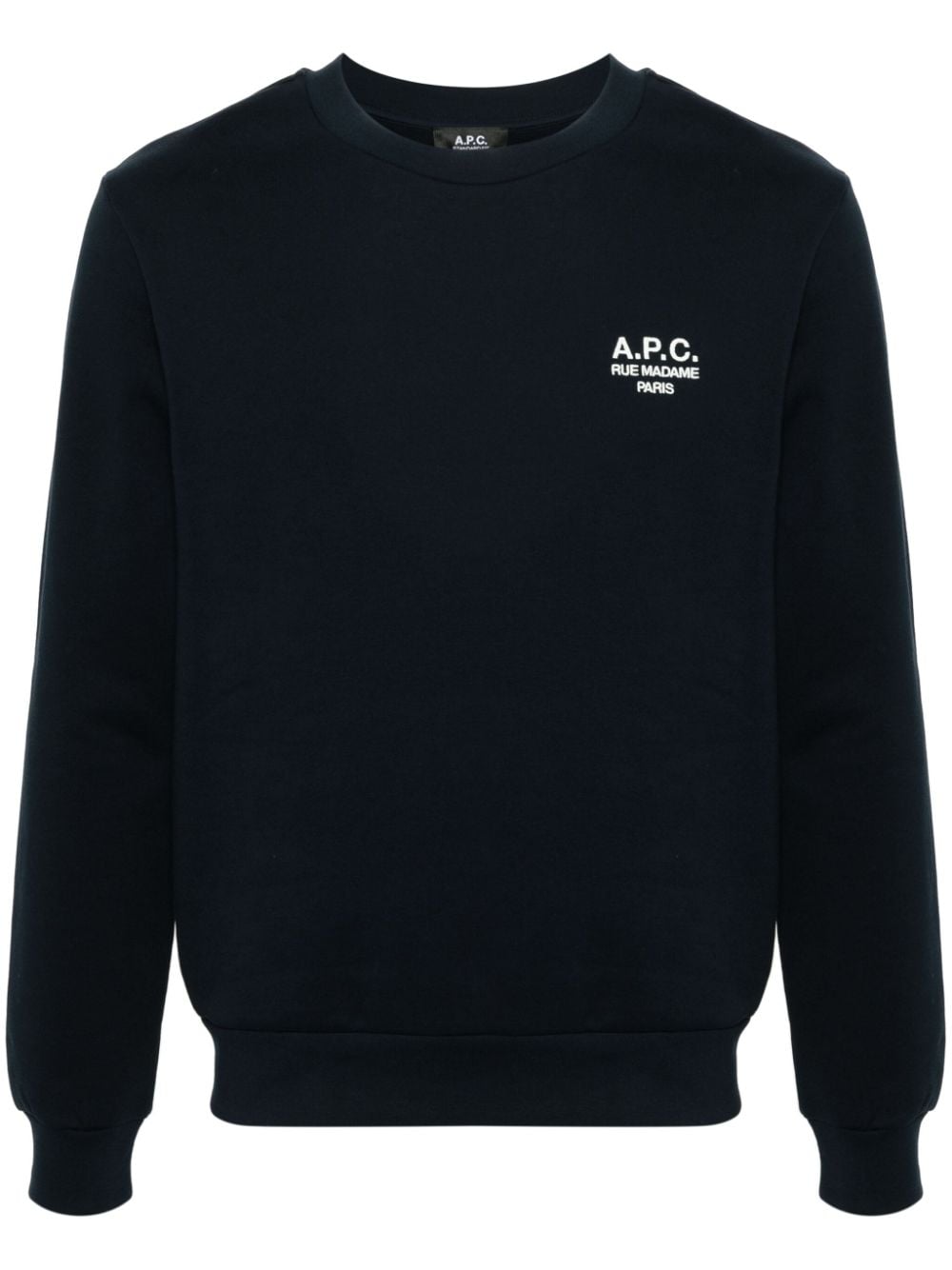 Apc Embroidered-logo Sweatshirt In Blue