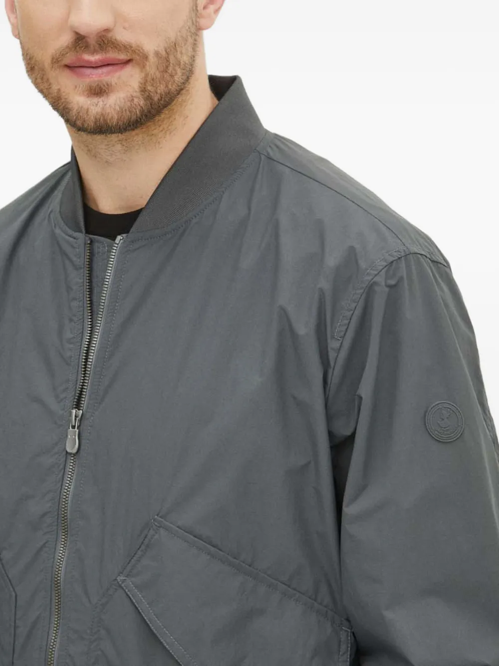 Save The Duck Zip Bomber Jacket In Gray