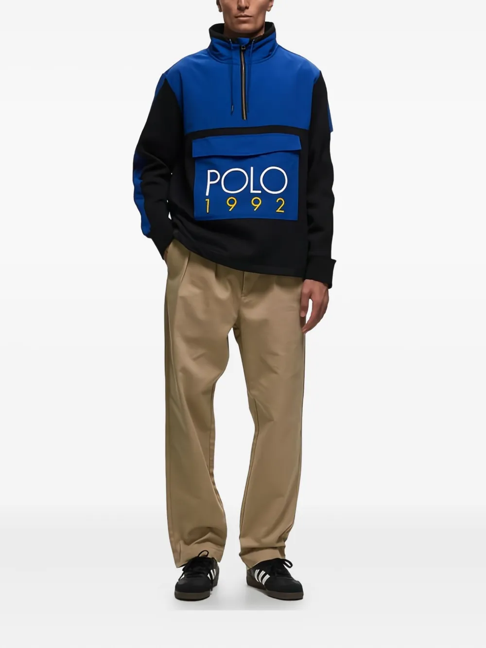 Polo Ralph Lauren panelled zip-up sweatshirt - Blauw