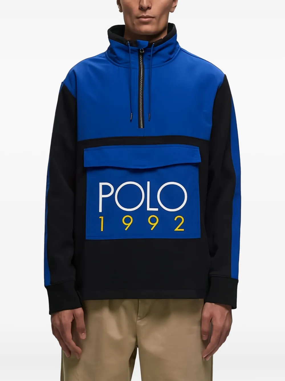 Polo Ralph Lauren Panelled Zip-up Sweatshirt In Blue