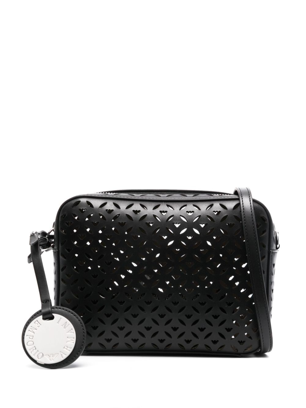 Emporio Armani Perforated-design Cross Body Bag In Black