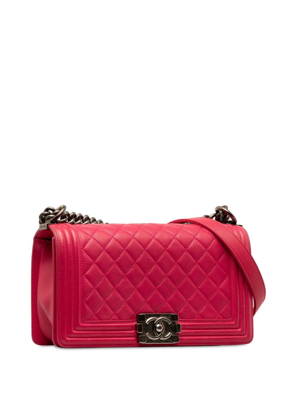 Affordable HOT SALE CHANEL 2014 Medium Lambskin Boy Flap crossbody bag Women