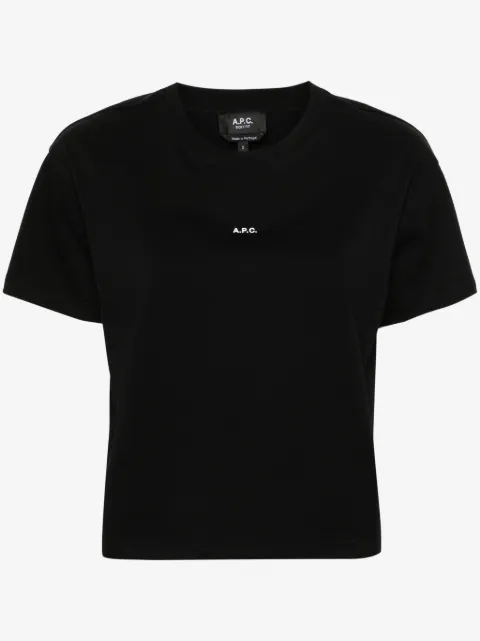 A.P.C. logo-print cropped T-shirt