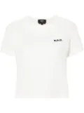 A.P.C. logo-appliqué cropped T-shirt - White