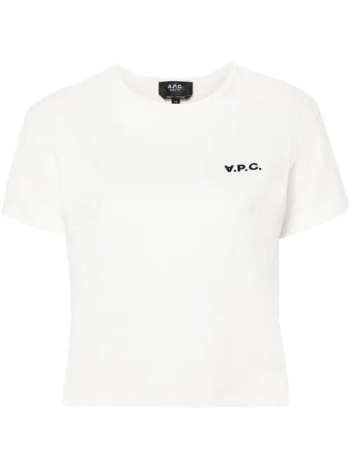 T-shirt crop à logo appliqué - A.P.C. - Modalova