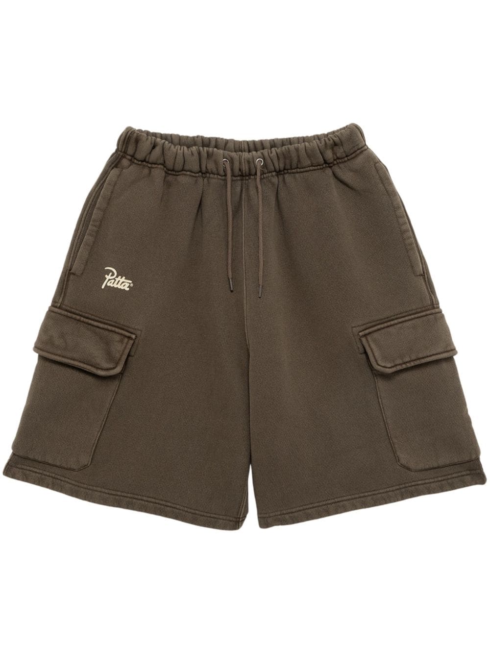 Patta Logo-print Cotton-blend Track Shorts In Brown