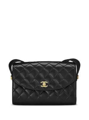 CHANEL Pre-Owned 2019 ダブルフラップ ショルダーバッグ M | ブラック