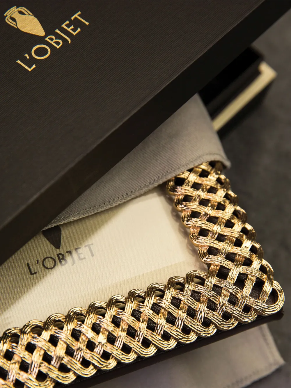 L'objet Braid Photo Frame (13cm X 18cm) In Gold