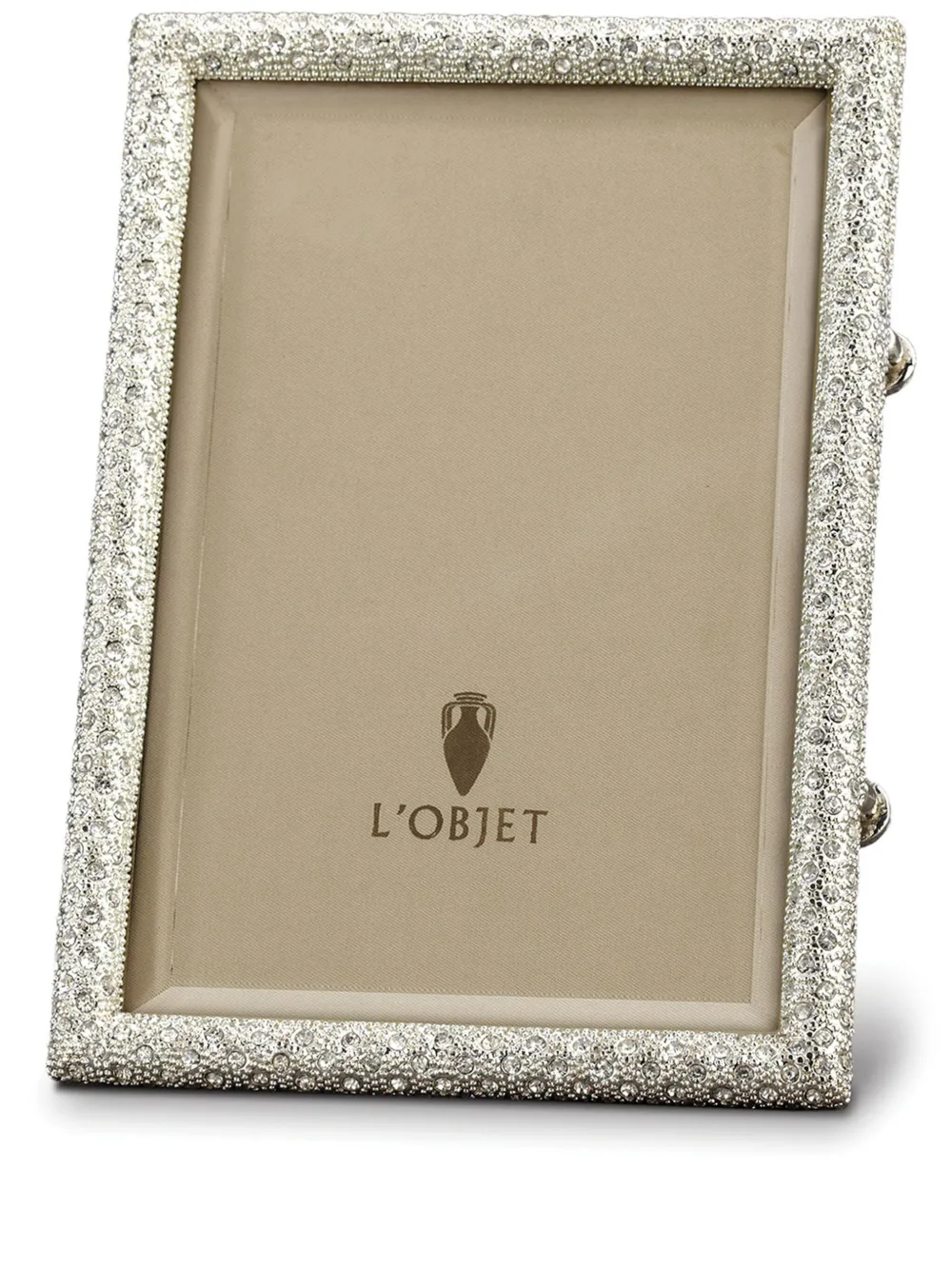 L'objet Rectangular Pave Photo Frame (10cm X 15cm) In Silver