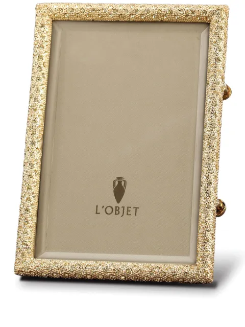 L'Objet portarretrato rectangular con engaste pavé