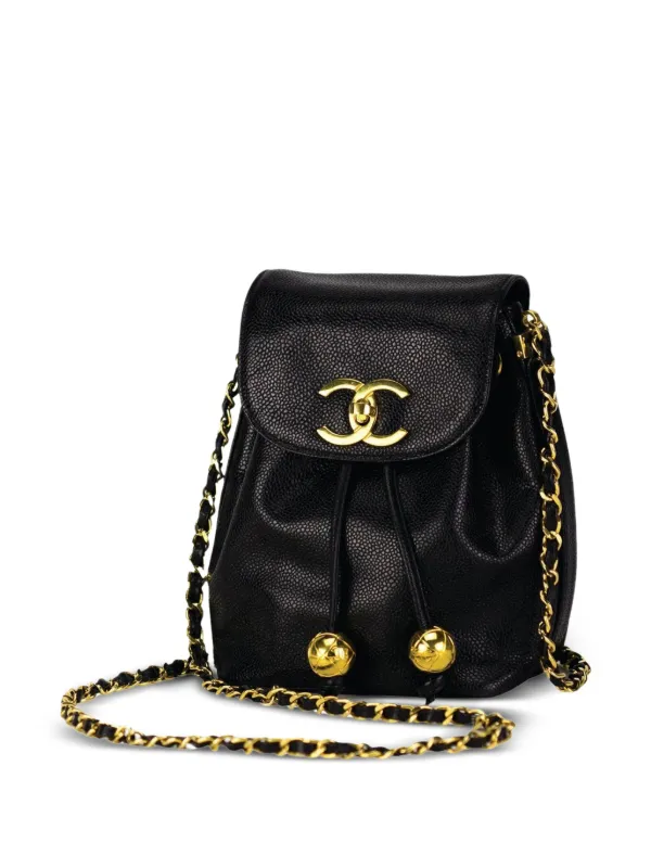 CHANEL Pre-Owned 1993 ココマーク ミニバックパック | ブラック CHANEL Pre-Owned 1993 ココマーク ミニバックパック | ブラック