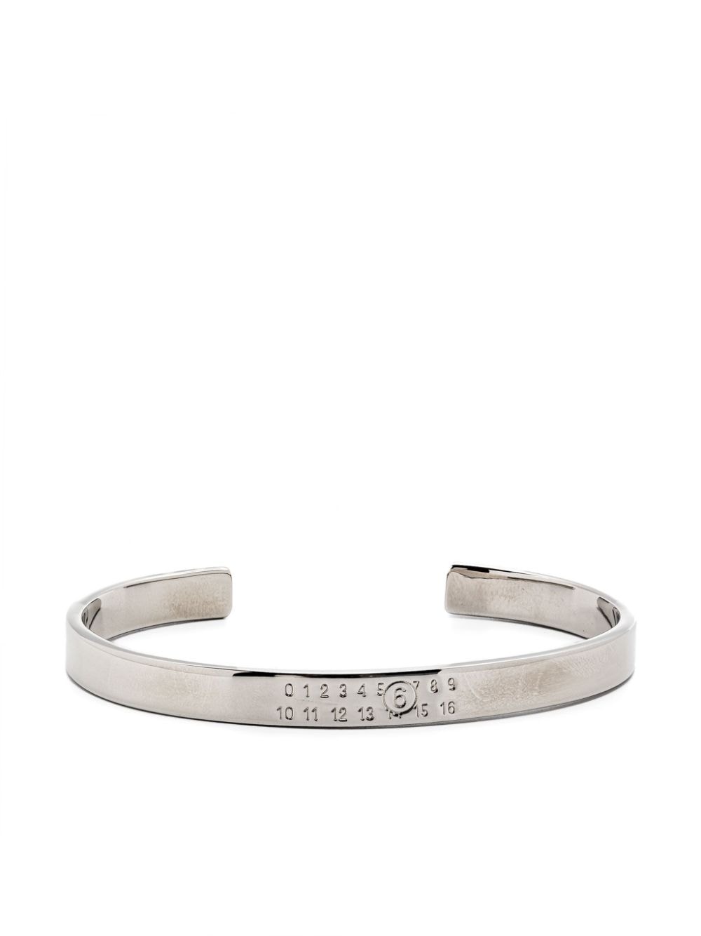 Mm6 Maison Margiela Numbers-engraved Open-cuff Bracelet In White