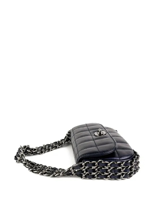 ベルさん専用 chanel bag CHANEL Pre-Owned 2004 Choco Bar Shoulder Bag | Blue | FARFETCH