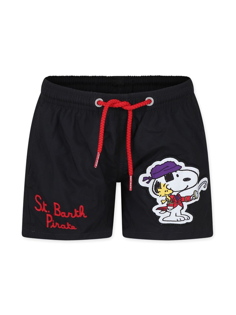 Mc2 Saint Barth Kids' Snoopy-print Swim Shorts In Black